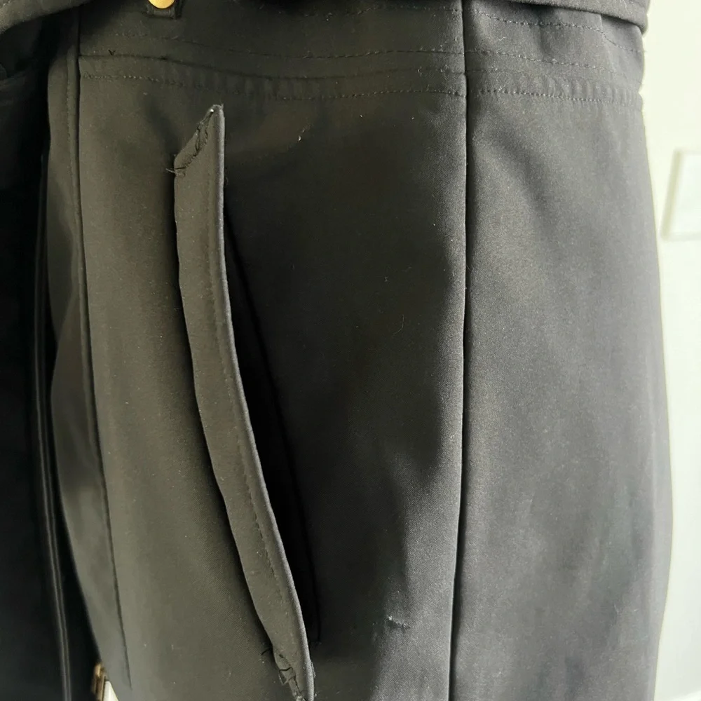 Liz Claiborne Black Trench Coat with Leopard Lining - Picture 4 of 6